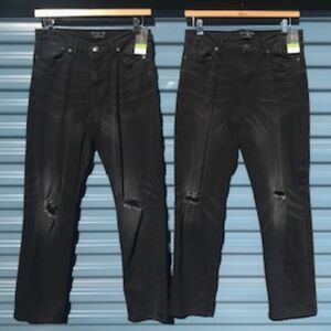"Ripped" Slim Fit Jeans . Size: 30 x 32 . Black . (2) Pair Bundle . New w/ Tags